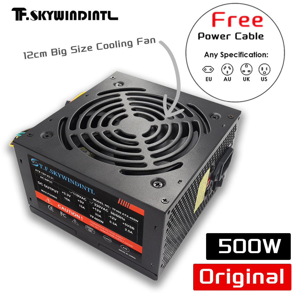 Power Supply 650W - Fonte de Alimentação ATX Preta de