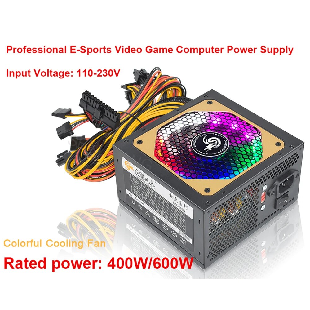 Atx 400w 600w 110-230v rgb 12v - Power Supply 750W avaliação e preço